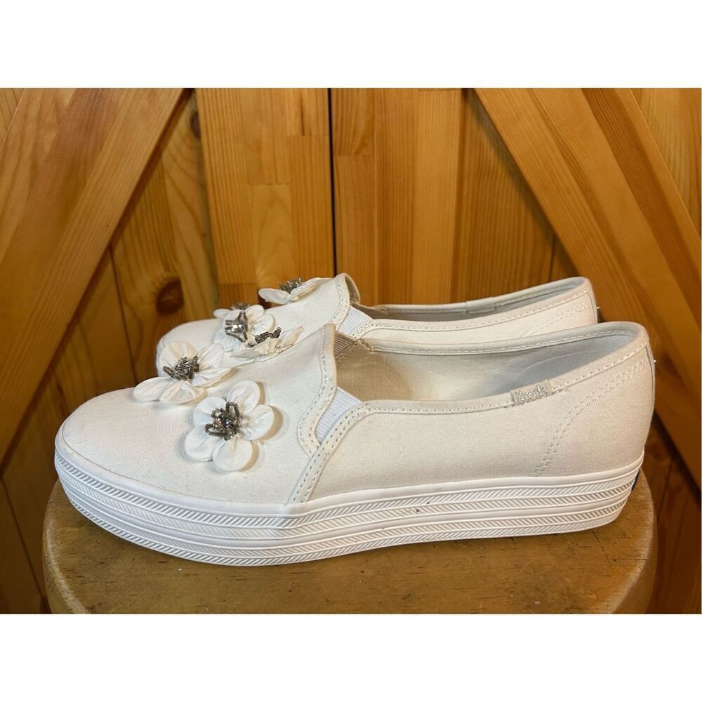 Kate Spade x Keds Triple Decker Ks Sequin Flowers Size 9.5 - Picture 2 of 8